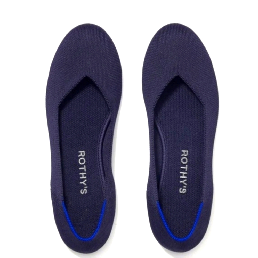 Rothy’s The Flat Round Toe Flats Solid Navy Blue … - image 2